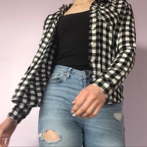 SO brand black and white flannel